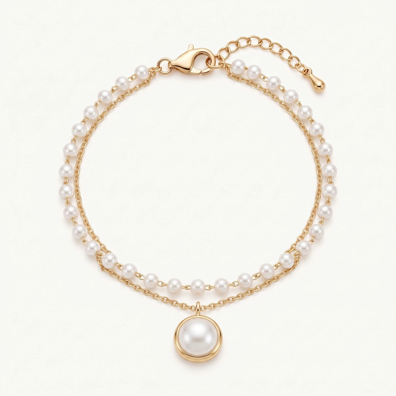 Bracelet perles — photo produit sur fond blanc, or | SKU: l-epure