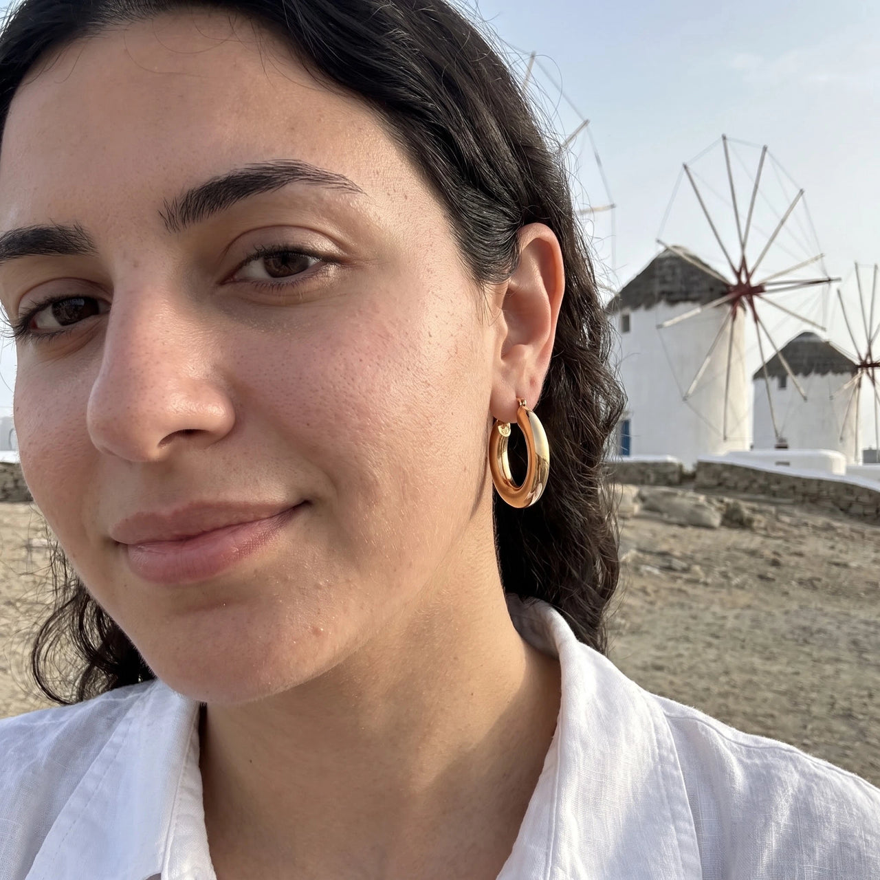 The Shiny, gold earrings — getaway | SKU: lesbrillantes