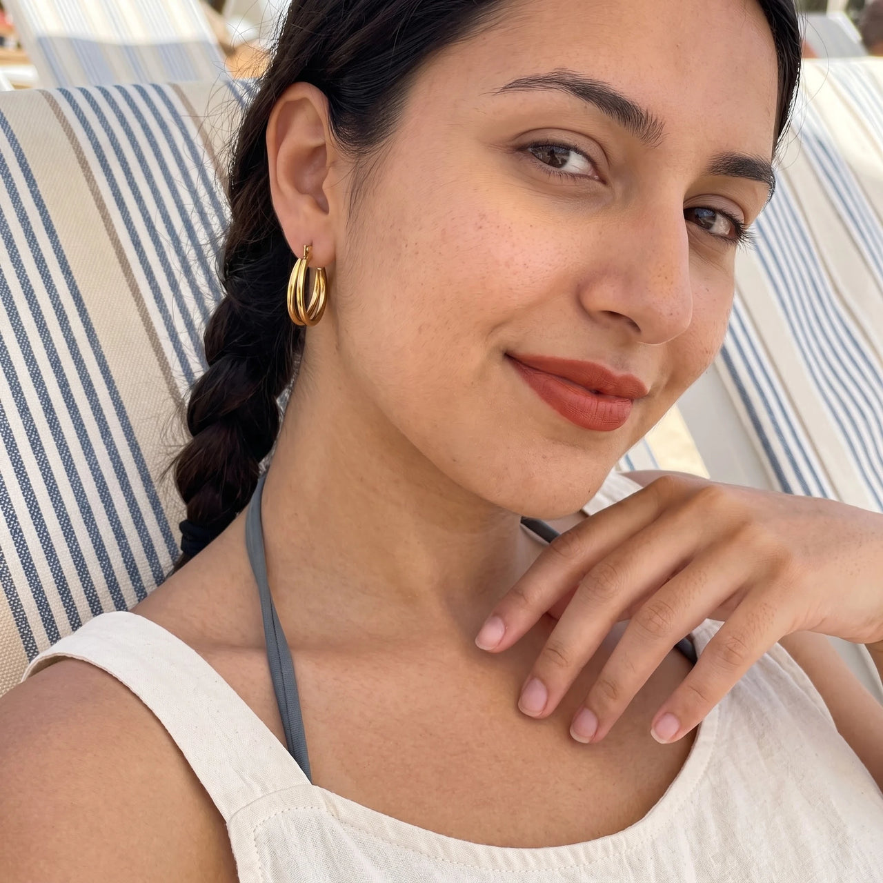 The Joints, gold earrings — leisure | SKU: lescroisees