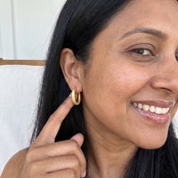 Thumbnail for The Mates, gold earrings — real size | SKU: lesmates