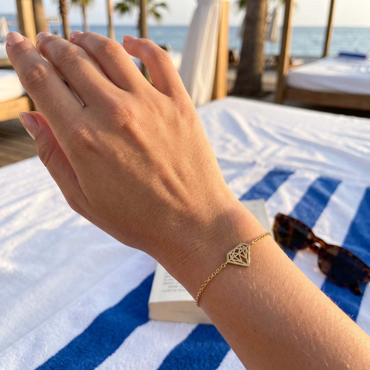Bijoux acier inoxydable — photo portée, taille réelle, or | SKU: 11662607-gold