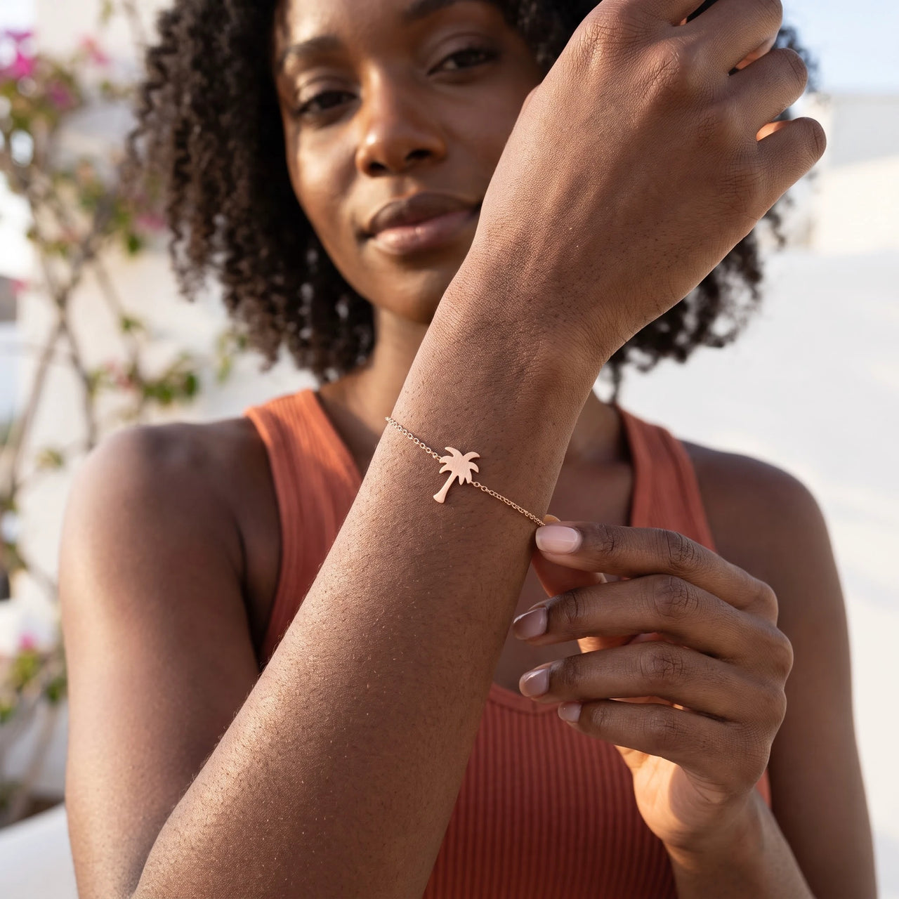 Dainty bracelet — worn, everyday gesture, rose gold | SKU: 7819407-rose-gold-color