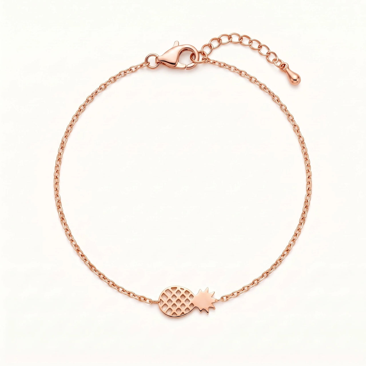 Little Pineapple Bracelet, rose gold charm bracelet | SKU: 9178613-rose-gold