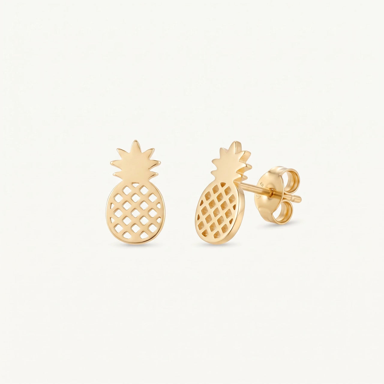 Boucles d'oreilles ananas — photo produit sur fond blanc, or | SKU: 437186-gold-color