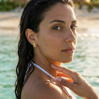 Thumbnail for Boucles d'oreilles ananas — photo portée dans l'eau, waterproof, or | SKU: 437186-gold-color