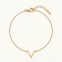 Thumbnail for Bracelet chevron — photo produit sur fond blanc, or | SKU: 9443177-gold