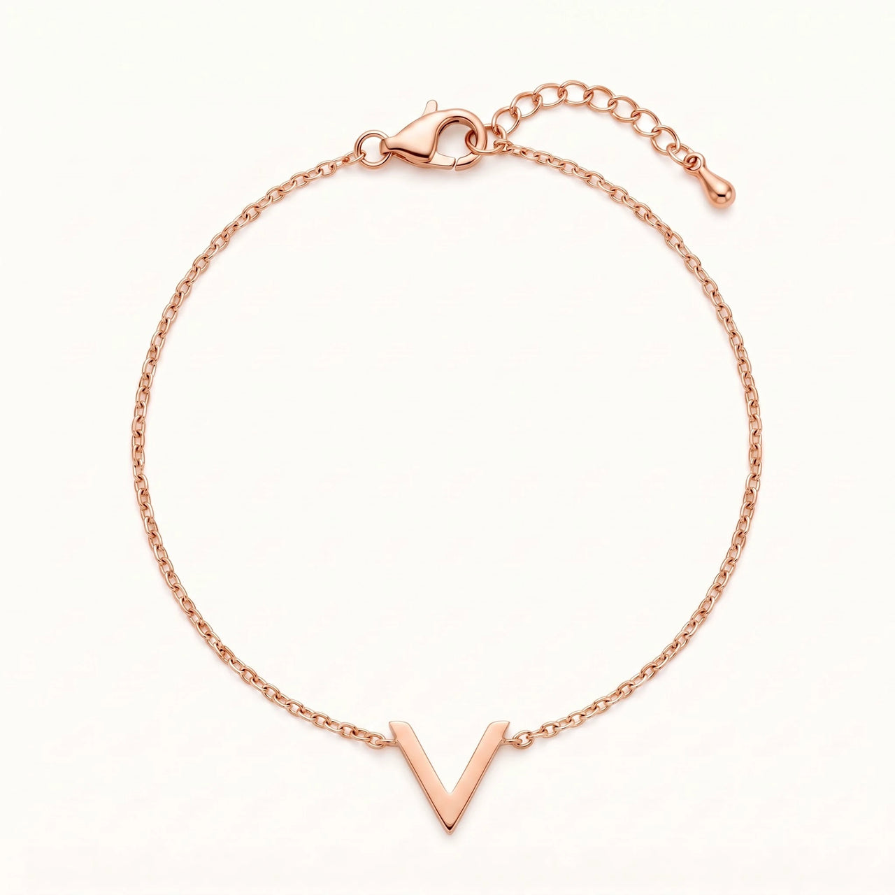 Bracelet chevron — photo produit sur fond blanc, or rose | SKU: 9443177-rose-gold