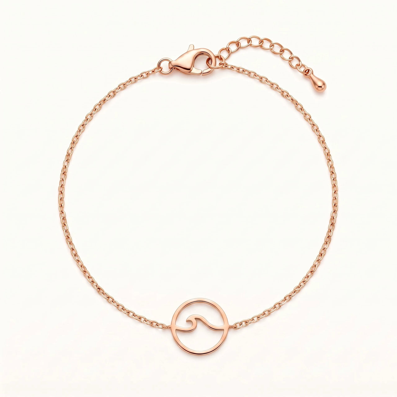 Bracelet vague — photo produit sur fond blanc, or rose | SKU: 17429078-rose-gold
