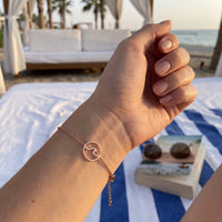 Thumbnail for Bracelet fin femme — photo portée, taille réelle, or rose | SKU: 17429078-rose-gold