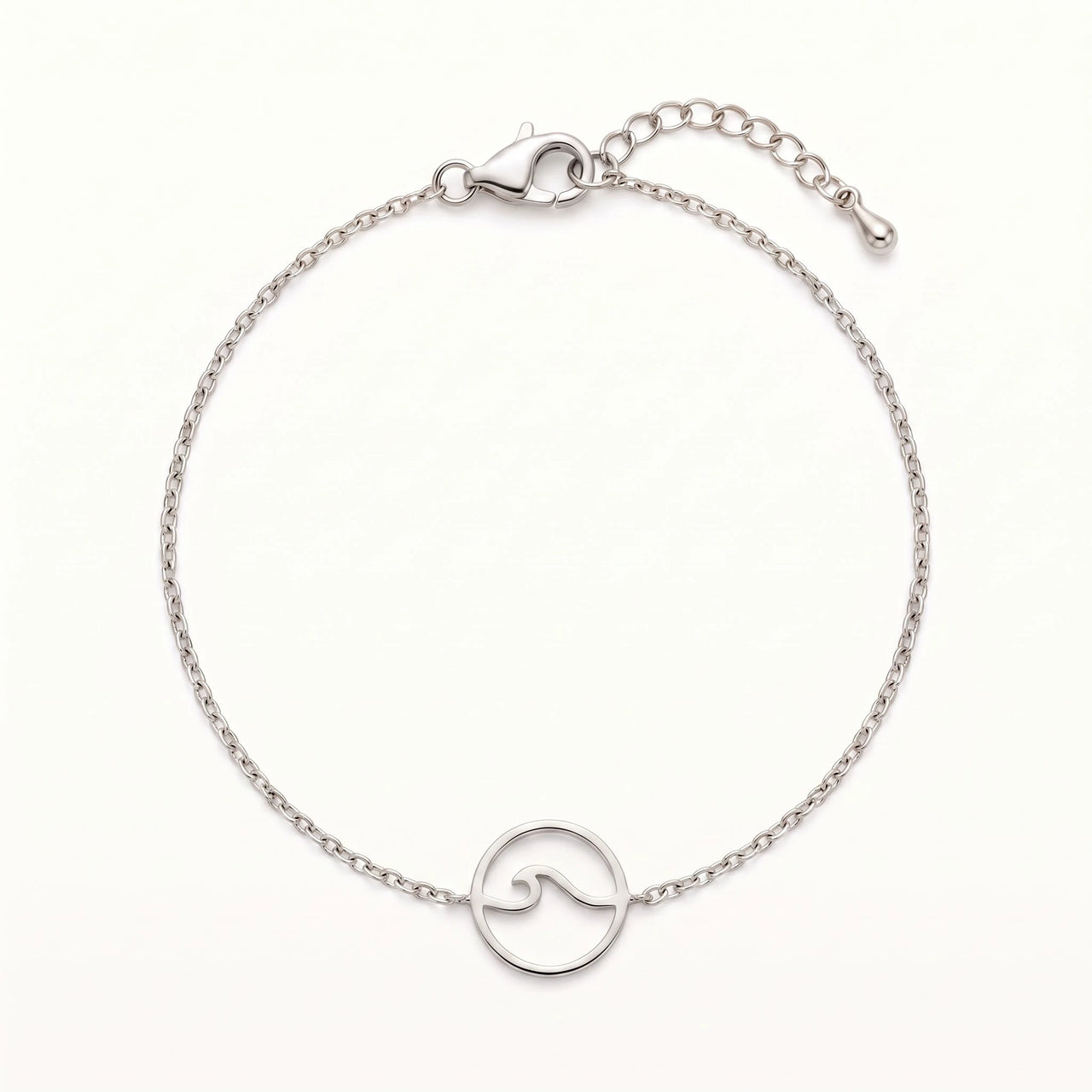 Bracelet vague — photo produit sur fond blanc, argent | SKU: 17429078-white-gold