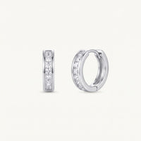 Thumbnail for Petites créoles argent — photo produit sur fond blanc, argent | SKU: 22023999-rhodium