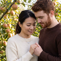 Thumbnail for Woman wearing the silver necklace with her partner | SKU: 42002-silver