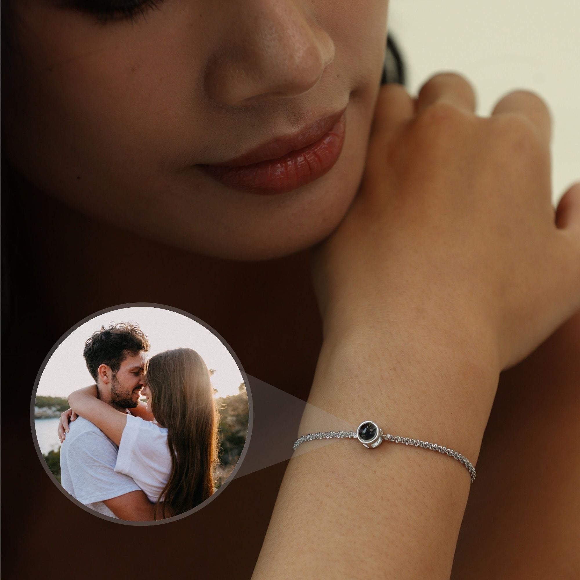 Photo Projection Bracelet - Personalized Gift for Women - Custom Jewelry For Her - Custom Bracelet Picture - Personalised Photo Gift Bracelet Brother & Sisters