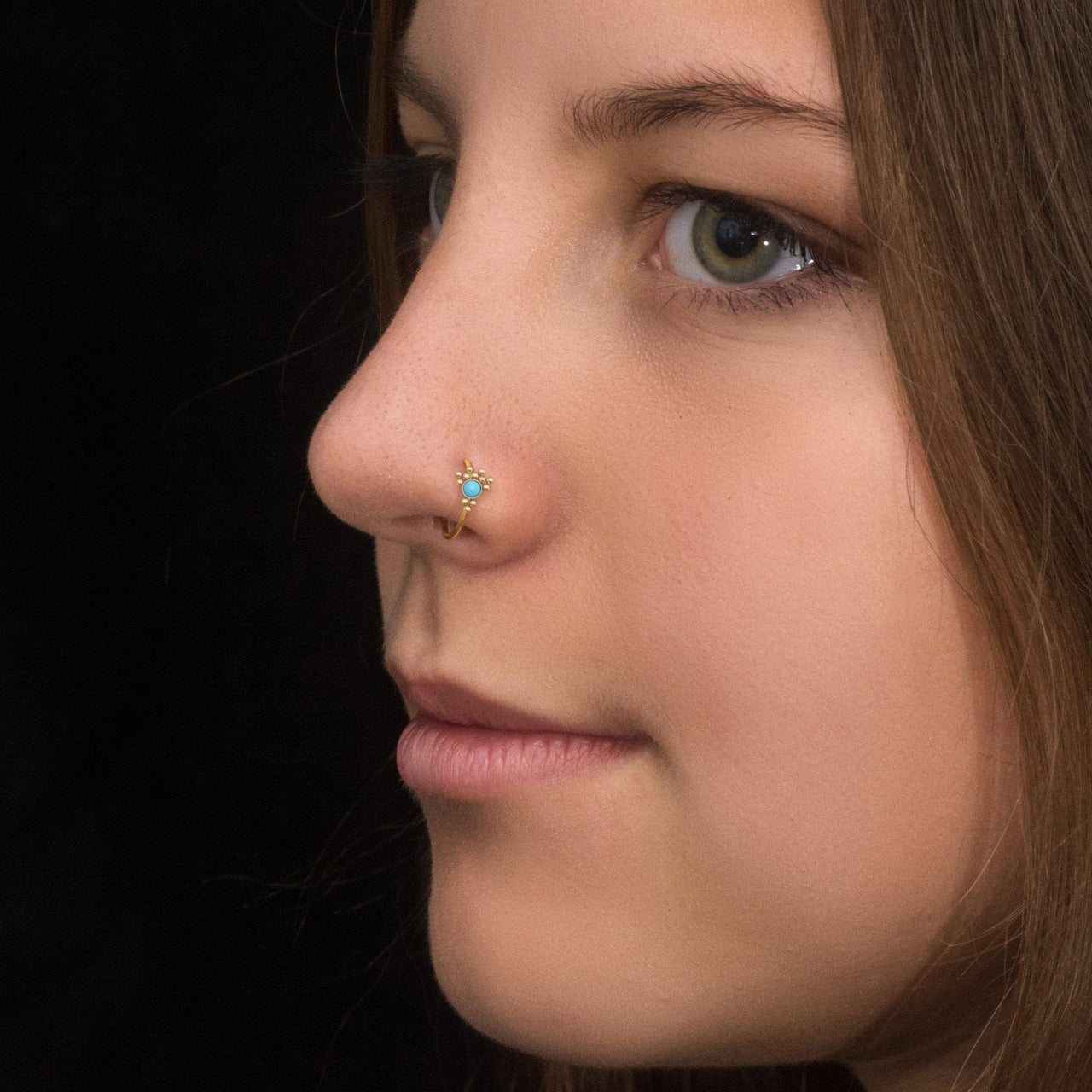 Sapphire Nose Ring - Titanium Nose Jewelry - Gold Nose Ring - Nose Piercing Jewelry Nose Ring Brother & Sisters