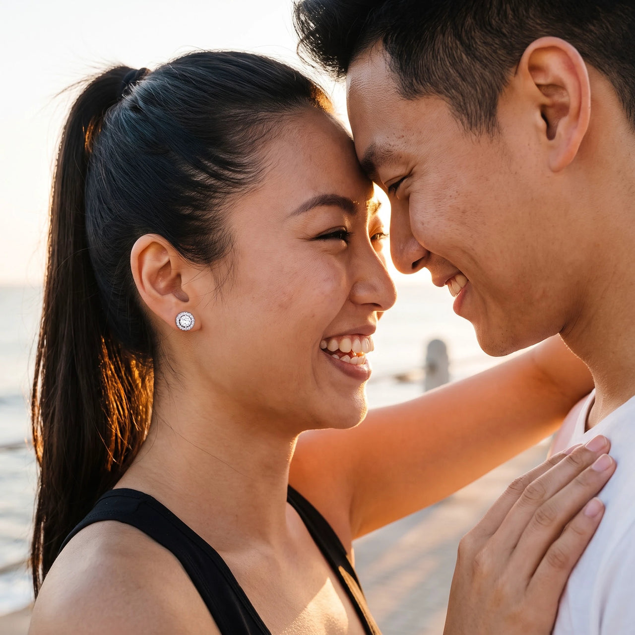 Puces d'oreilles — photo en couple, argent | SKU: 19991927
