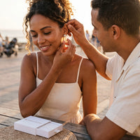 Thumbnail for Boucles d'oreilles rondes — photo en couple, argent | SKU: 19991927