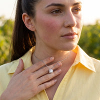 Thumbnail for Collier zircon — photo portée, geste du quotidien, argent | SKU: 33136351