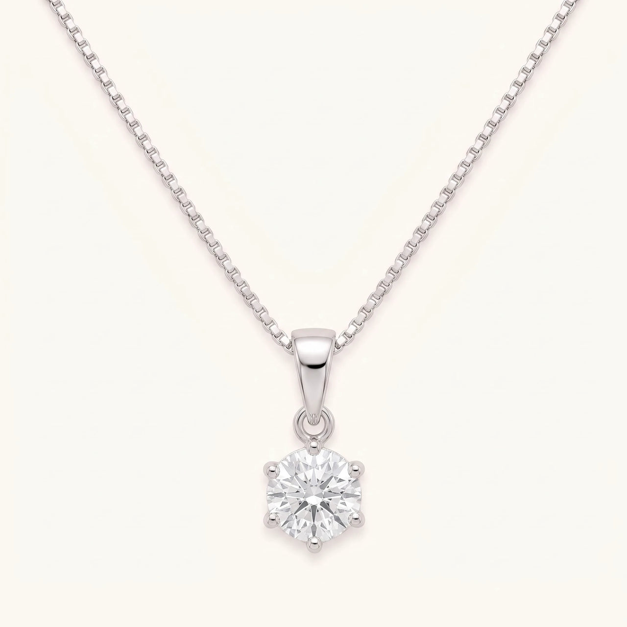 Collier solitaire — photo produit sur fond blanc, argent | SKU: 505665