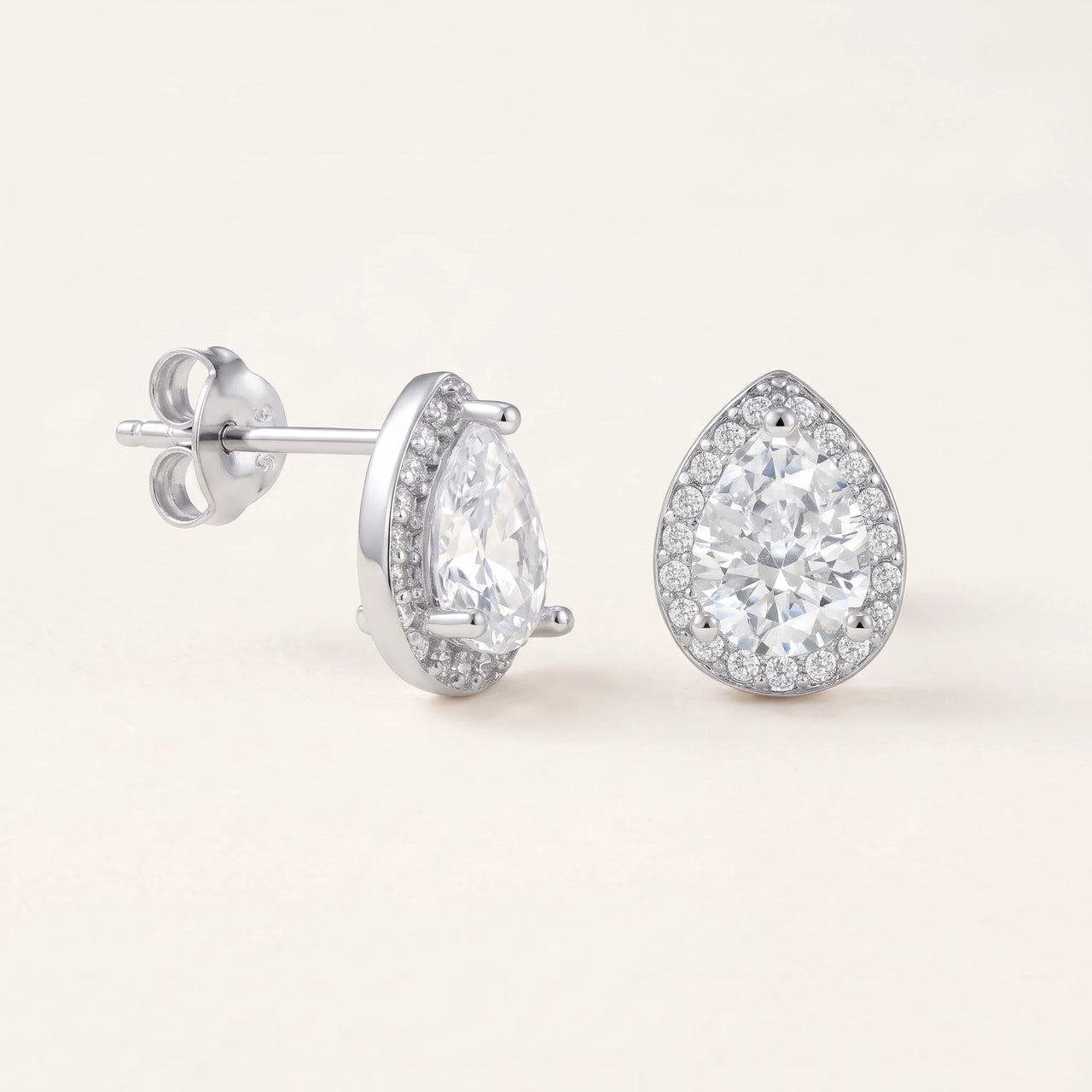 Boucles d'oreilles goutte — photo produit sur fond blanc, argent | SKU: 505174