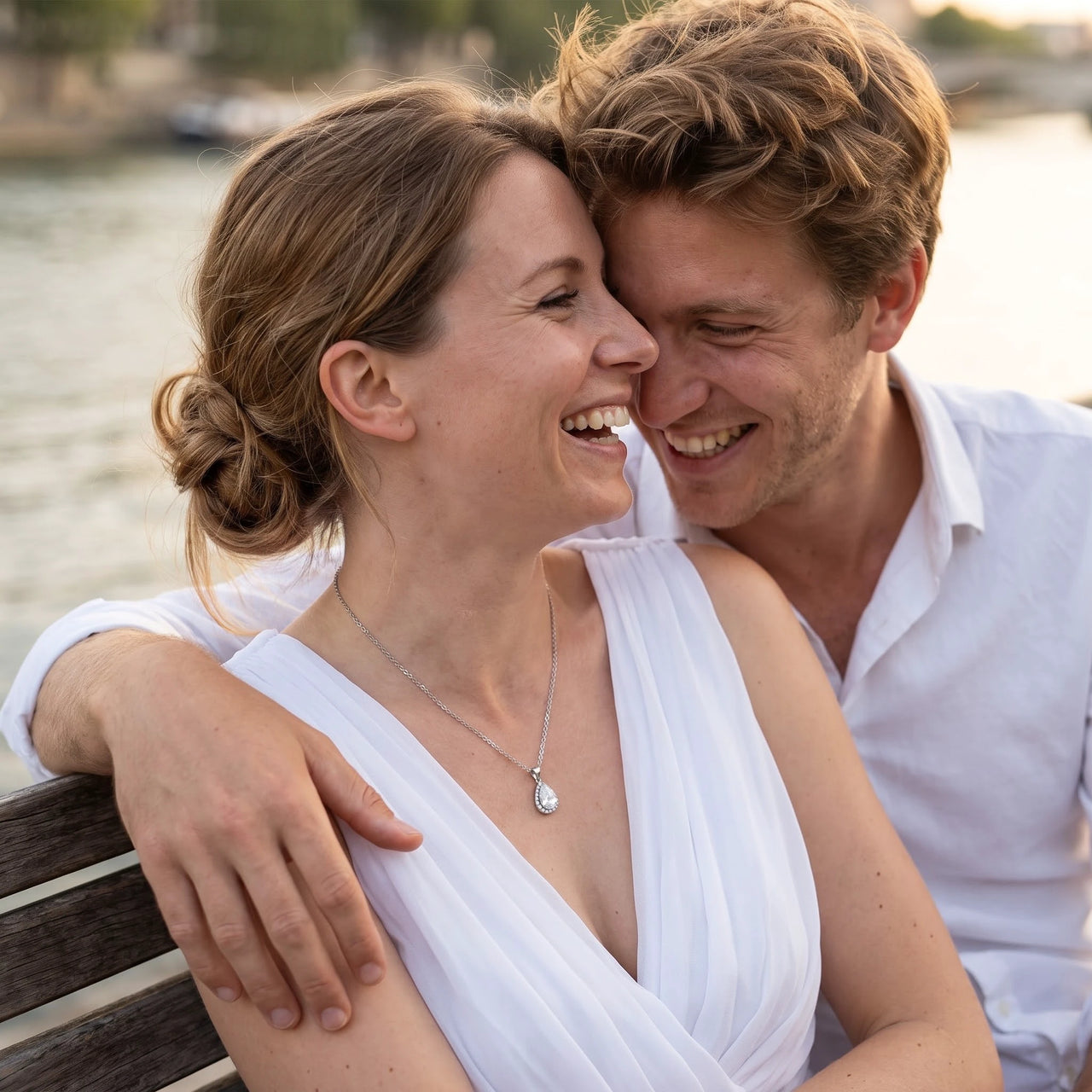 Collier mariage — photo en couple, argent | SKU: 505415-white