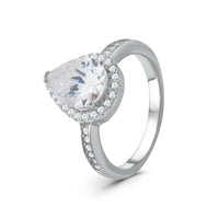 Thumbnail for Bague goutte d'eau — photo produit sur fond blanc, argent | SKU: 505162-4.5-silver