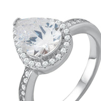 Thumbnail for Bague goutte d'eau — photo produit sur fond blanc, argent | SKU: 505162-4.5-silver