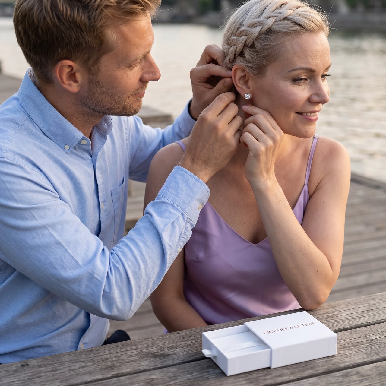 Puces d'oreilles — photo en couple, argent | SKU: 30876249
