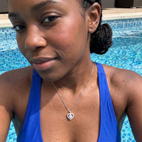 Thumbnail for Heart necklace — worn in the water, waterproof, silver | SKU: 505744