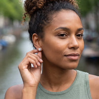 Thumbnail for Silver heart earrings — worn, everyday gesture, silver | SKU: 1953493