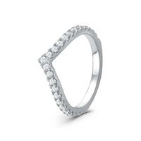 Thumbnail for Bague v — photo produit sur fond blanc, argent | SKU: 10645547-4.5-silver