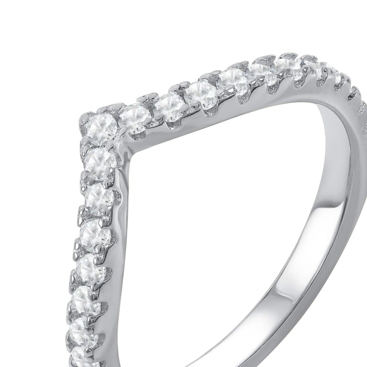 Bague v — photo produit sur fond blanc, argent | SKU: 10645547-4.5-silver