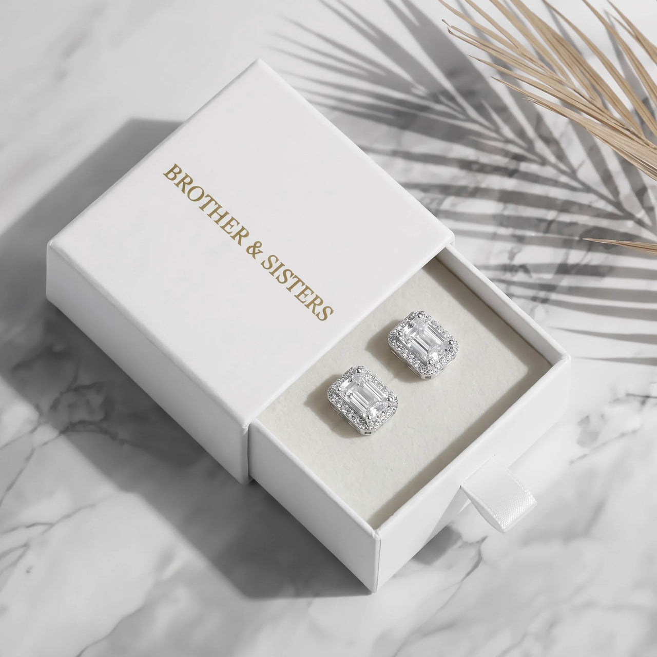 Boucles d'oreilles rectangle — dans l'écrin cadeau, argent | SKU: 22683128