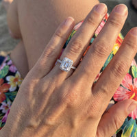 Thumbnail for Silver engagement ring — worn, real size, silver | SKU: 1969566-4.5-silver