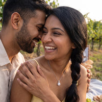 Thumbnail for Collier carré — photo en couple, argent | SKU: 505762