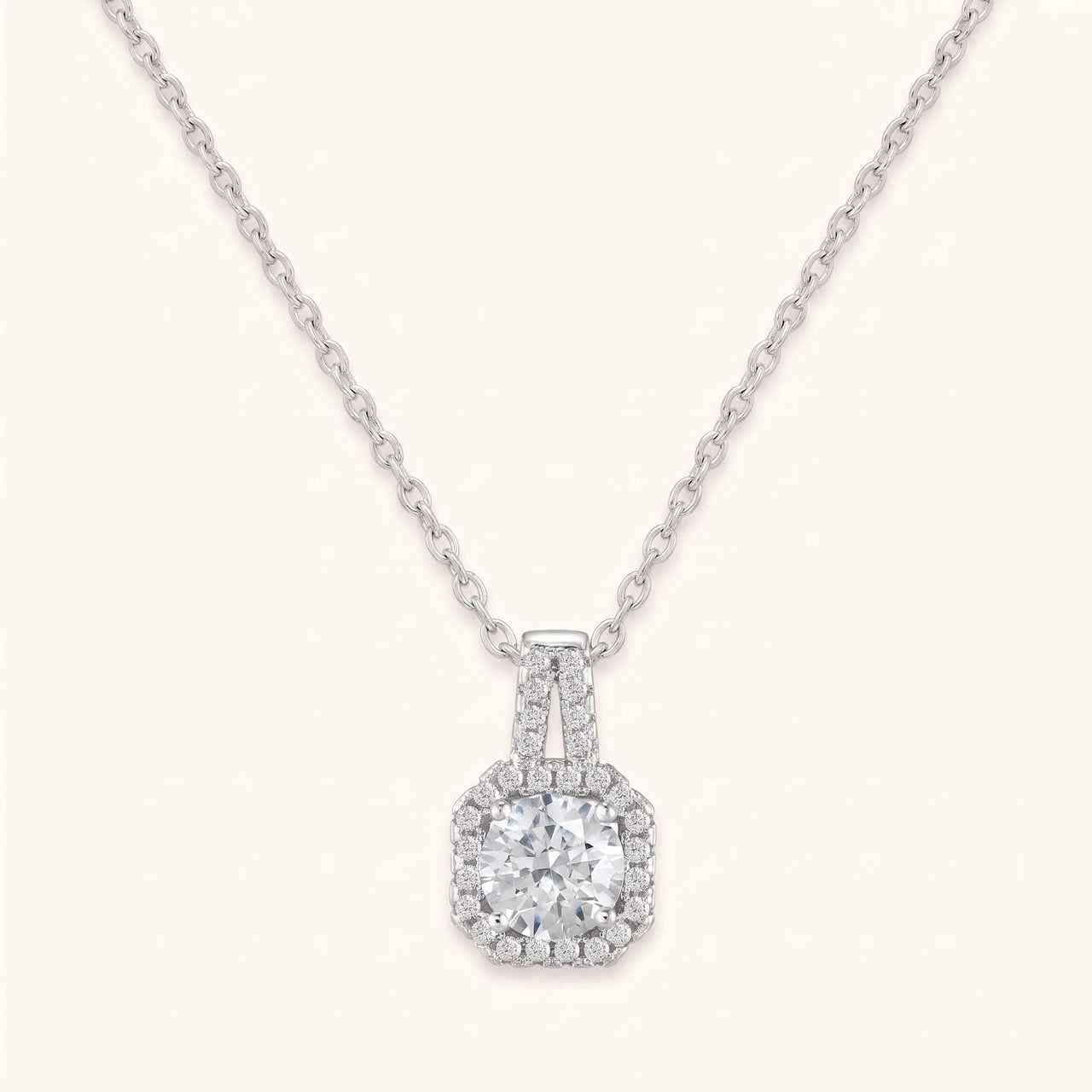 Collier carré — photo produit sur fond blanc, argent | SKU: 505762