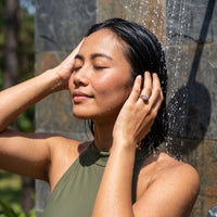 Thumbnail for Bague carrée — photo portée sous la douche, waterproof, or rose | SKU: 346060-4.5-rose-gold