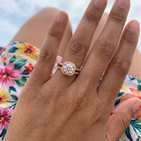 Thumbnail for Bague de fiançailles — photo portée, taille réelle, or rose | SKU: 346060-4.5-rose-gold