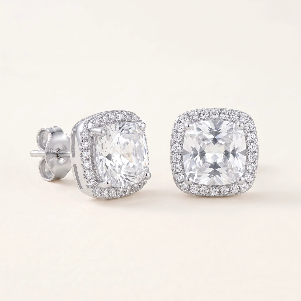 Boucles d'oreilles mariée — photo produit sur fond blanc, argent | SKU: 505185-white