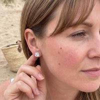 Thumbnail for Boucles d'oreilles argent femme — photo portée, taille réelle, argent | SKU: 505185-white