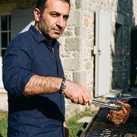 Thumbnail for White Gold Lion with Black & Grey Stones Set – grilling steak | Brother & Sisters | SKU: 21369621-silver-XS-14-15, 21369621-silver-S-16-17, 21369621-silver-M-18-19, 21369621-silver-L-20-21, 21369621-silver-XL-22-23
