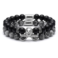 Thumbnail for White Gold Lion with Black & Grey Stones Set – studio packshot | Brother & Sisters | SKU: 21369621-silver-XS-14-15, 21369621-silver-S-16-17, 21369621-silver-M-18-19, 21369621-silver-L-20-21, 21369621-silver-XL-22-23