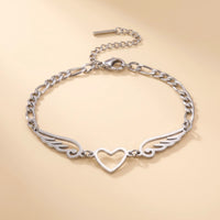 Thumbnail for Winged Heart Bracelet, silver | SKU: 42007-silver