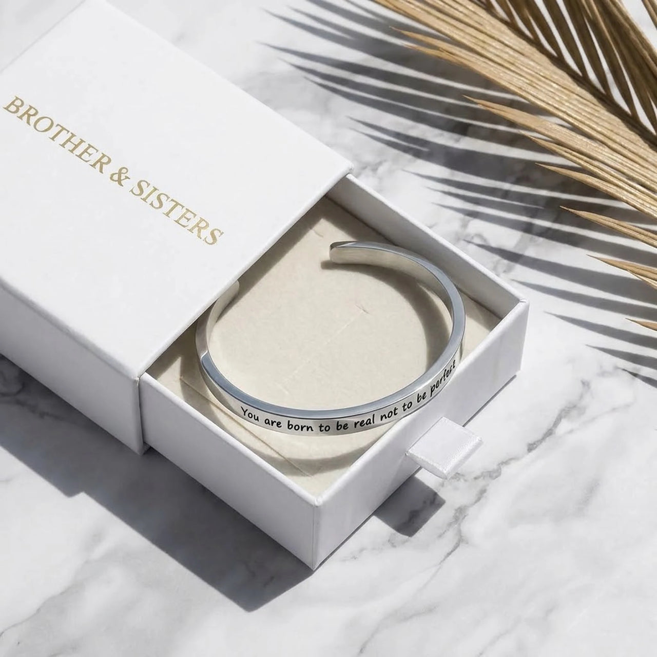 Inspirational bracelets for women — in the gift box, silver | SKU: 9864184-silver