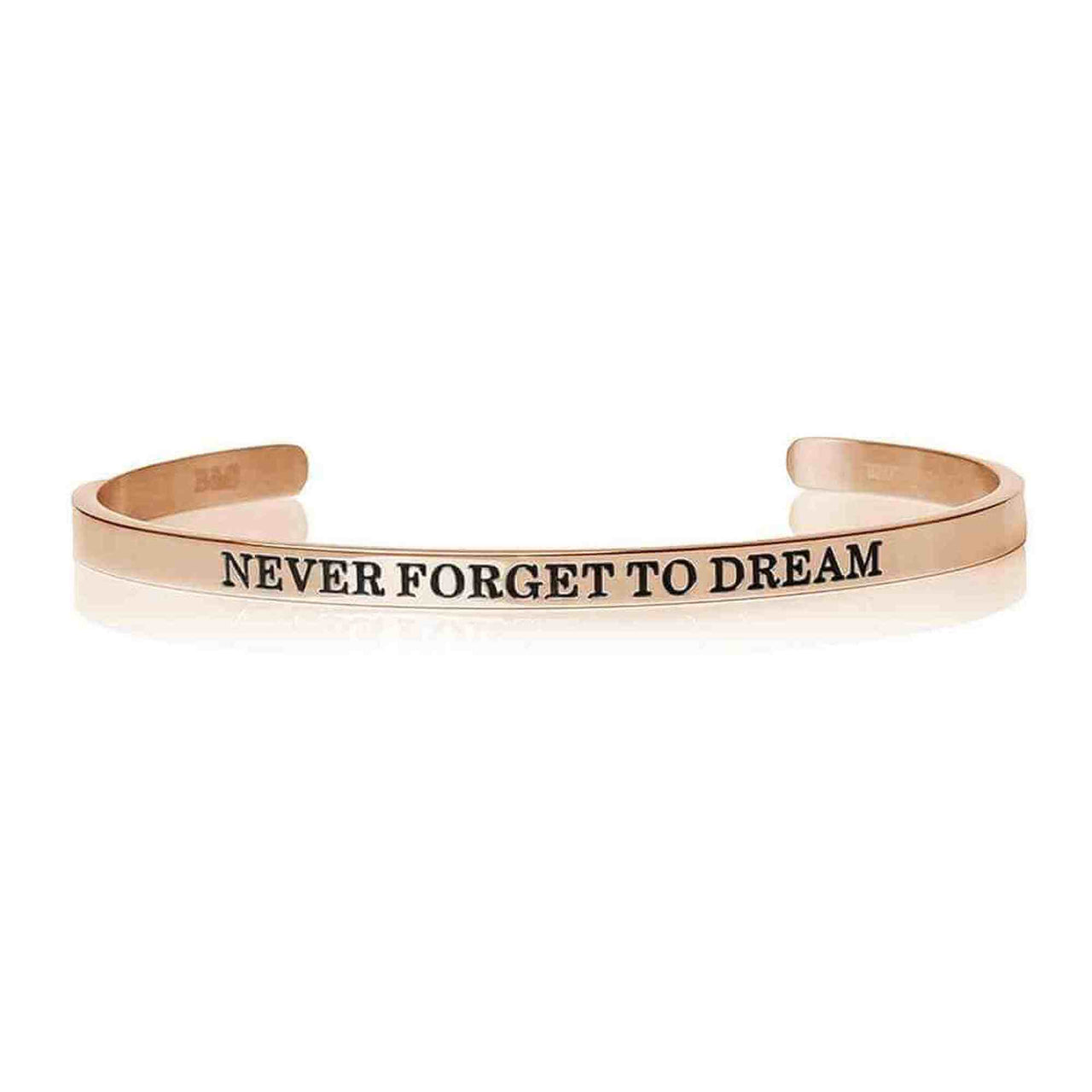 Never Forget To Dream - Quote Bracelet - Women's Bracelet - Mantra Bracelet 18k Rose Gold Brother & Sisters